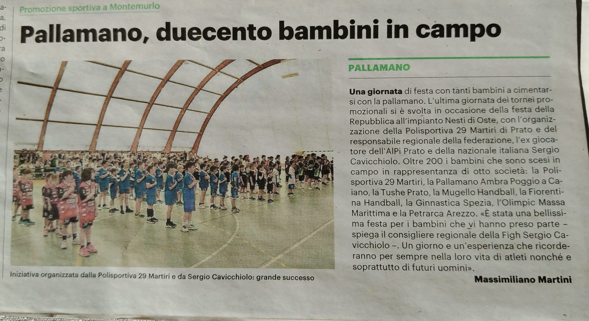 PALLAMANO, OLTRE 200 BAMBINI IN CAMPO IL 02/06/2025